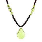 Green & Cherry Amber Beaded Necklace